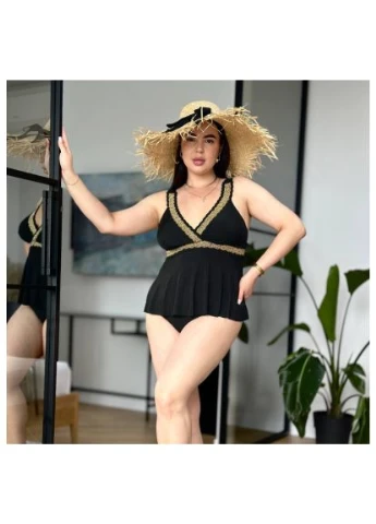 Черный демисезонный роскошное танкіні для девушек plus size No Brand