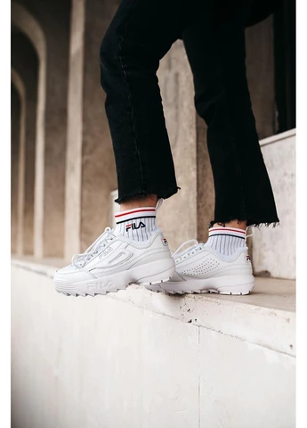 Белые летние кроссовки fila evo sock white фила ево сок No Brand