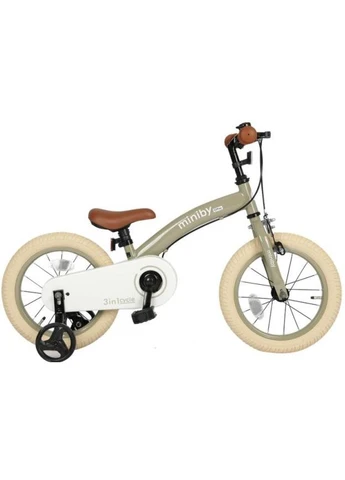 Детский велосипед Miniby 3 в1, беговел 14",Grey-Green (CB01MiniBy14GreyGreen) Qplay (397517309)