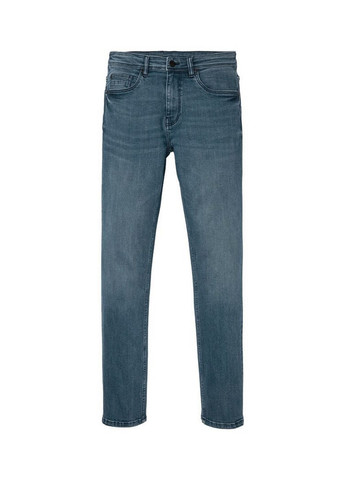 Голубые демисезонные слим, зауженные джинсы мужские slim fit Livergy