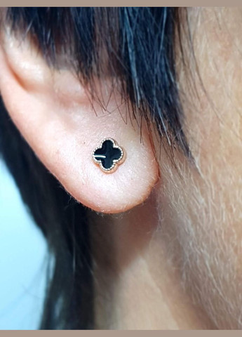 Золоті сережки Конюшина з емаллю. 3132560 Астор (337171863)