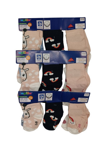 Комбинированные набор детских носков для девочки (5 пар) Lupilu рисунки (324227348)