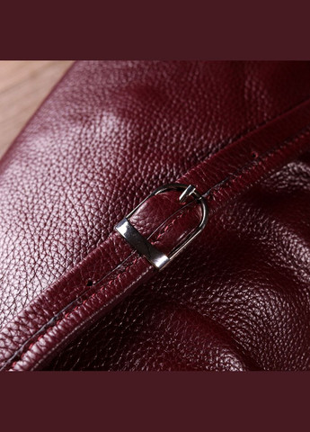 Красивая сумка женская через плечо багет 20839 кожаная Бордовый Karya (302008993)