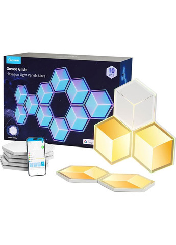Набор светильников H606A Glide Hexagon Light Panels Ultra 10шт Lunar White (H606AC81) Govee (322914168)