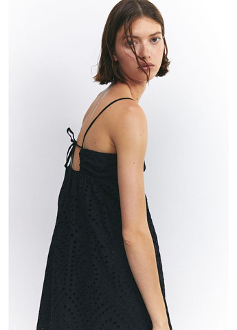 Чорна сукня жіноча чорна з вишивкою англез - xxl H&M однотонна