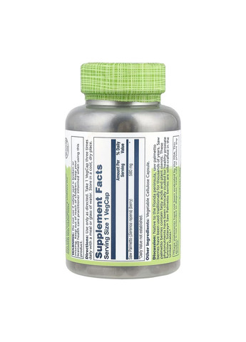 Біодобавка для чоловіків Saw Palmetto 580мг 180 капсул підтримка сечовивідної системи Solaray (367956486)