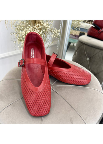 Жіночі балетки жіночі шкіряні з перфорацією. колір червоний. 39 розмір Vasha para | червоні (353828488)