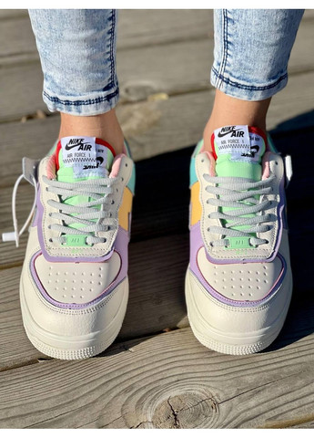 КРОСІВКИ ЖІНОЧІ NIKE AIR FORCE SHADOW PALE IVORY НАЙК АІР ФОРС 1 ПРЕМІУМ No Brand комбіновані зими (368855081)