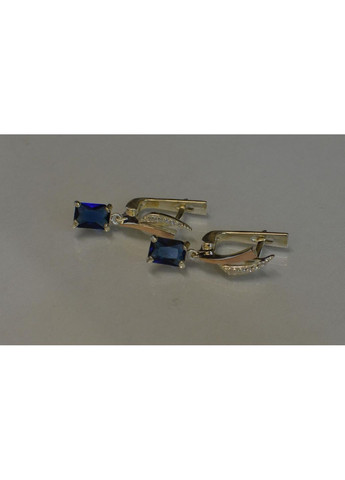 Серьги серебряные с золотыми накладками и фианитами Silver Style (366814089)