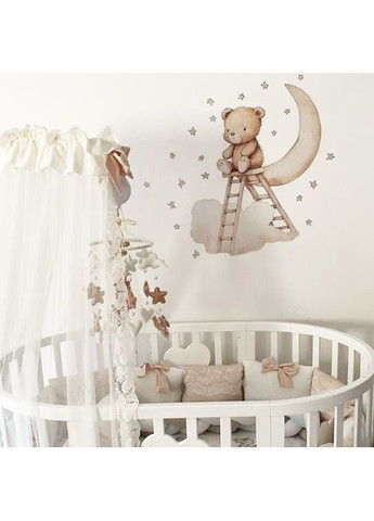 Наклейки на стіну для дитячої кімнати Ведмідь на Місяці 62х60 см No Brand (366304345)