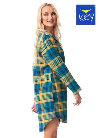 Фланелева нічна сорочка з довгим рукавом Key LND 407 B23 multi (298937012)