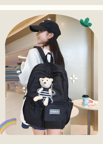 Рюкзак 10474 чоловічий жіночий дитячий шкільний портфель чорний No Brand (326487663)