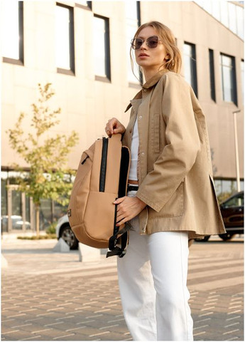 Жіночий рюкзак з відділенням під ноутбук Бежевий (3800271343) Sambag (361244585)