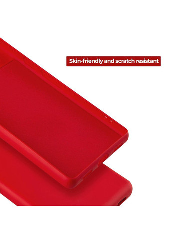 Силиконовый чехол для Google Pixel 8 Красный микрофибра Viseaon (322212205)