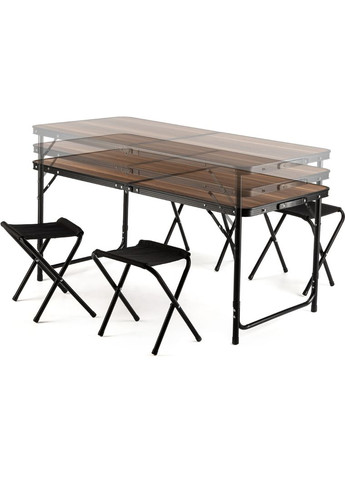 Стол туристический раскладной с 4 стульями орех Outtec (361952933)