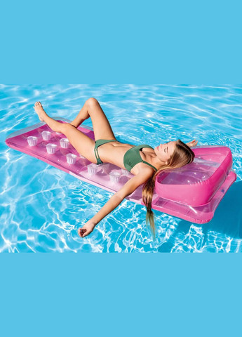 Пляжний надувний матрац із підголівником 58890, 188 х 71 см, рожевий Intex (299669969)