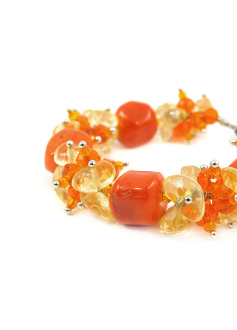 Браслет "Паняночка" Корал, Цитрин 18 Fursa fashion (322314601)