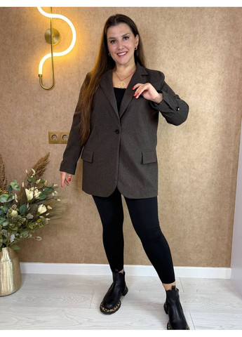 Коричневе демісезонне Пальто-жакет жіночий із пальтового кашеміру на підкладці — стильний крій, практичний дизайн (заміри в описі) DK/DL Мода без кордонів