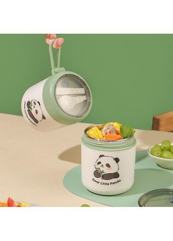 Дитячий ланч-набір 3в1: супниця 530 мл з ложкою + термосумка, герметичний термобокс для школи - Панда More (365302551)