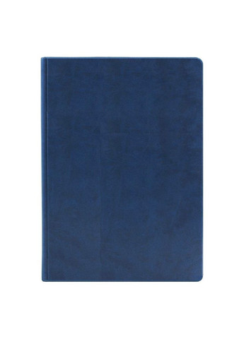 Записна книжка А4, 128 аркушів, кремовий папір, клітинка, обкладинка штучна шкіра синя Фабрика Поліграфіст (285718653)