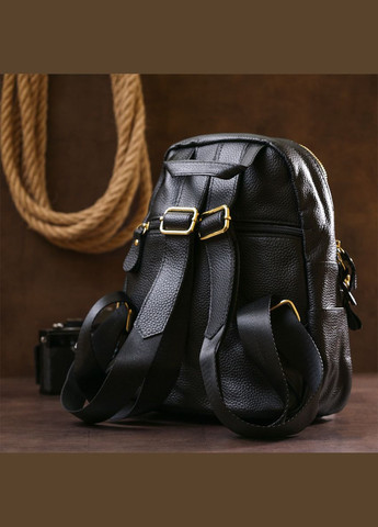 Стильний жіночий рюкзак із натуральної шкіри з кишенями чорний (sku_20676) No Brand (329860367)