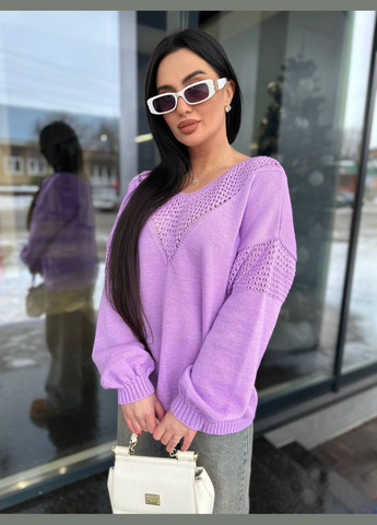 Фіолетовий жіночий светр колір бузок р.48/58 454044 New Trend