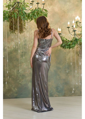 Черное праздничный, вечернее вечернее платье макси зеркало 25021 графитовое силуэтная Tanita-Romario