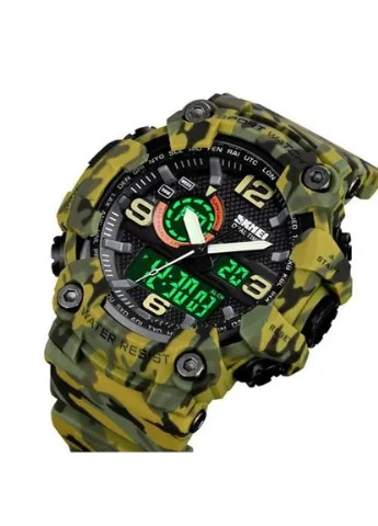 Годинник наручний чоловічий 1520CMGN CAMO GREEN, годинник військовий чоловічий, для військовослужбовців. Колір: камуфляж Skmei (395710724)