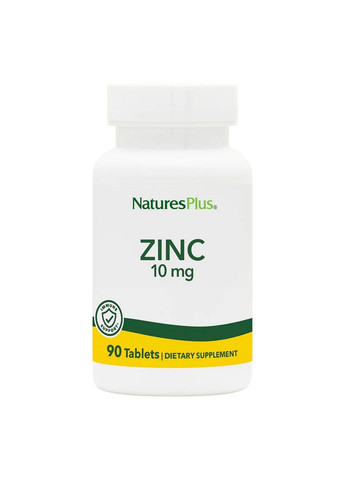 Вітаміни та мінерали Zinc 10 mg, 90 таблеток Natures Plus (293340173)