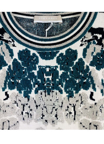 Комбінований зимовий жіночий укороченний светр джемпер Stefanel