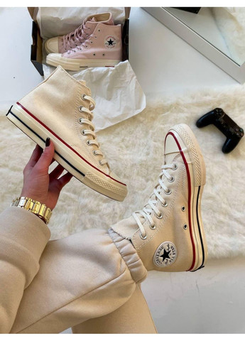 КЕДЫ ЖЕНСКИЕ CONVERSE CHUCK 70 CLASSIC HIGH TOP КОНВЕРС No Brand бежевые демисезоны (368888209)