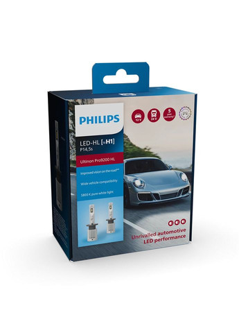 Комплект світлодіодних ламп H1 (P14,5s) 11258U92X2 LED Ultinon Pro9200 +400% 12/24V Philips (361869444)