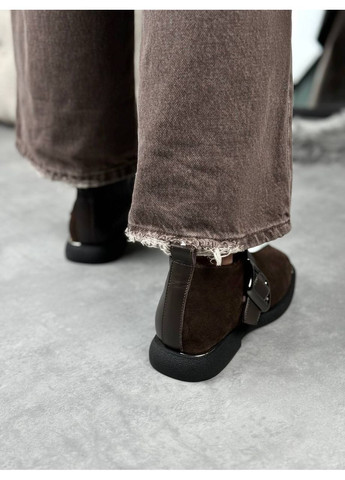 Helen Демісезонні шкіряні туфлі коричневий з натуральна замша, натуральна шкіра, україна — демісезон (363058456)