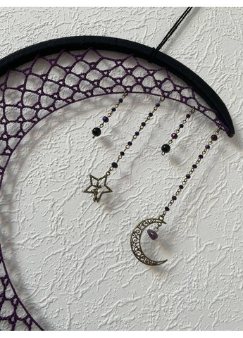 Авторский эко-набор "Ловец снов "Луна" фиолетово-черный, с пошаговой инструкцией Dream Studio (363057521)