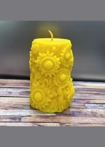 Свічка Соняшник 105 мм з бджолиного воску МЕД ПОШТОЮ (322148727)