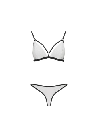 Білий демісезонний комплект білизни orihime set white: стрепи: ліф і трусики - cherrylove Passion