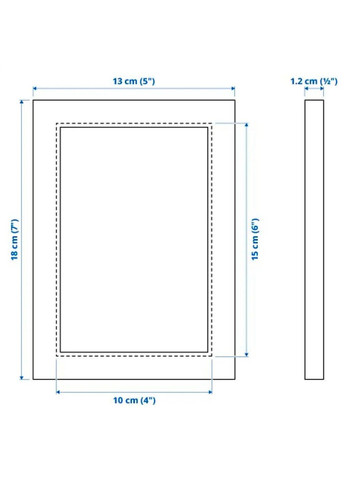 Рамка ІКЕА FISKBO 10х15 см чорний (00300353) IKEA (267897450)