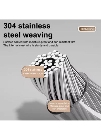 Сушилка для белья настенная веревка/трос двойная с фиксатором 5м AC2505D4 No Brand (358497476)