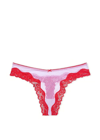 Трусики стрінги Tease Mesh Lace-Trim High-Leg Thong Panty Victoria's Secret (317788768)