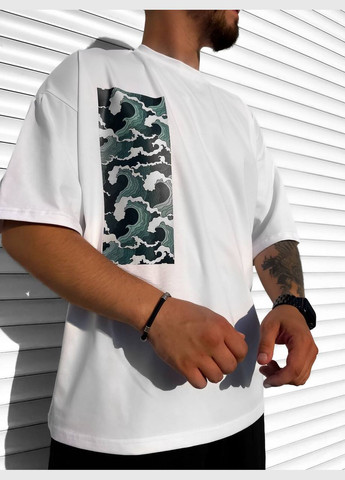 Біла футболка біла (принт) No Brand