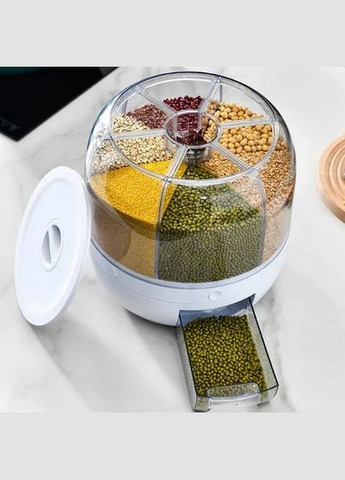 Органайзер для сыпучих продуктов с дозатором вращающийся на 6 отделений (2104218248) No Brand (329694881)