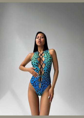 Синій літній суцільний жіночий купальник суцільний Vital-Textile 2782/76