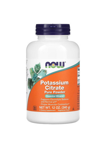Калий Цитрат чистый порошок Potassium Citrate Powder – 340 г Now Foods (283328648)