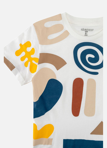 Молочна літня футболка з коротким рукавом для хлопчика колір молочний цб-00247140 Divonette