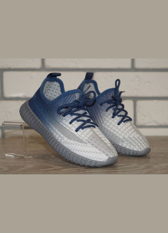 Комбіновані Осінні кросівки текстильні izi для хлопчика білі з синім Blue Rama