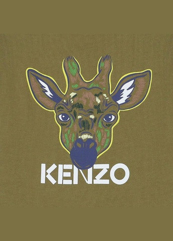 Хакі (оливкова) демісезонна футболка, арт. 25781, жираф, 152 см, 12 років Kenzo