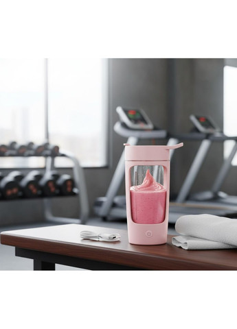 Якісний тритановий шейкер акамуляторний 500 мл для фітнесу. Рожевий No Brand (296101766)