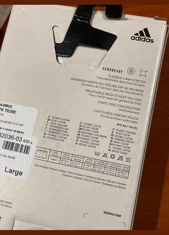 Набір 2 шт боксерки чоловічі труси adidas active micro flex vented trunks 2pk (289362859)