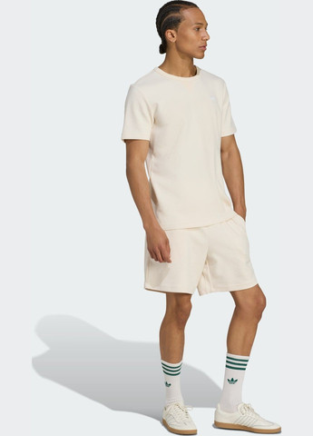 Біла футболка trefoil essentials waffle adidas