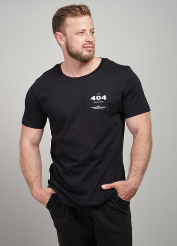 Черная мужская футболка error 404 103279 Power